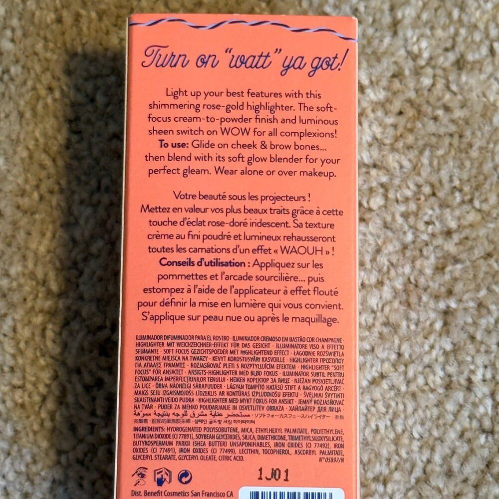 Benefit Watts' Up Highlighter Cream Stick - Picture 3 of 8